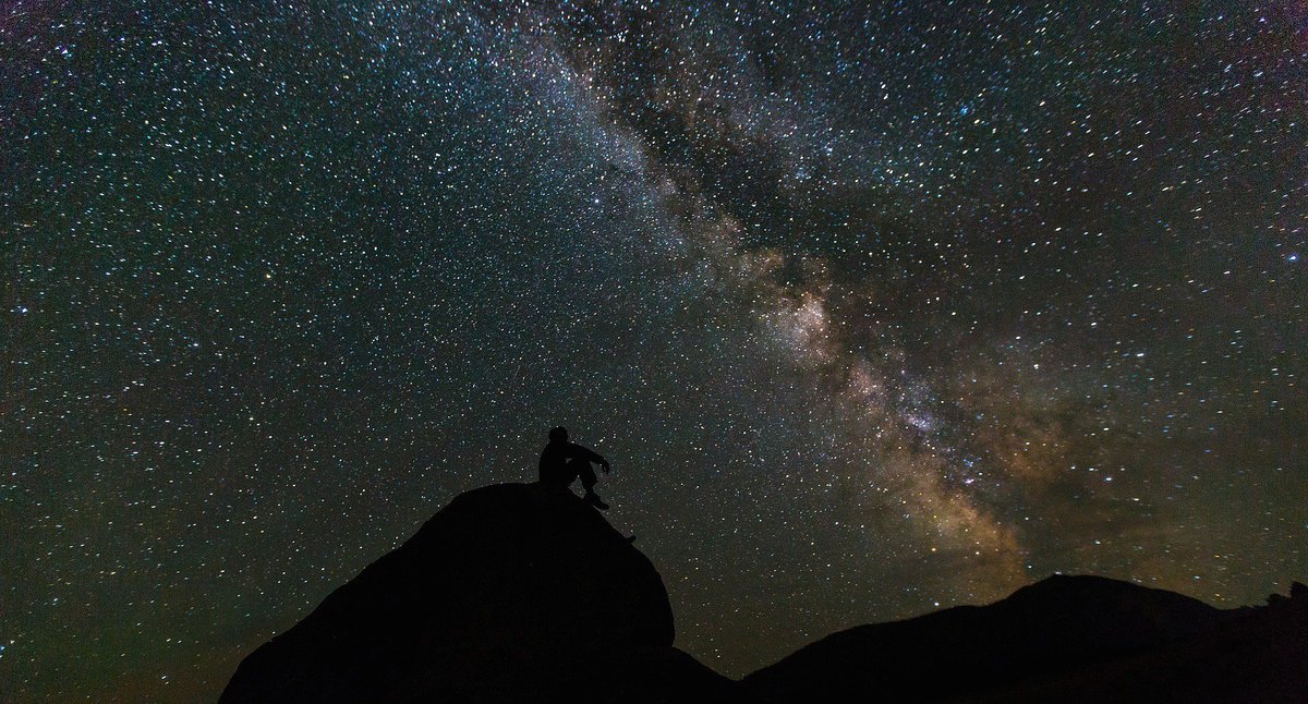Solitary stargazer in Sequoia National Park